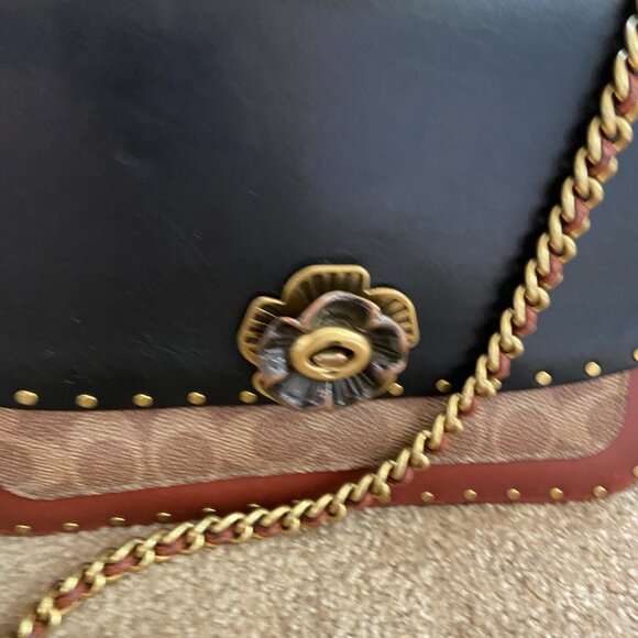 COACH MADISON MD SHOULDER BAG TEA ROSE TURNLOCK RIVETS - Picture 3 of 8